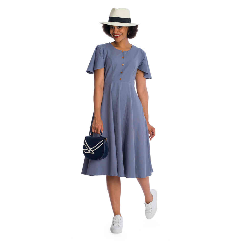 Banned - COUNTRY CUTE Flare jurk - Blauw